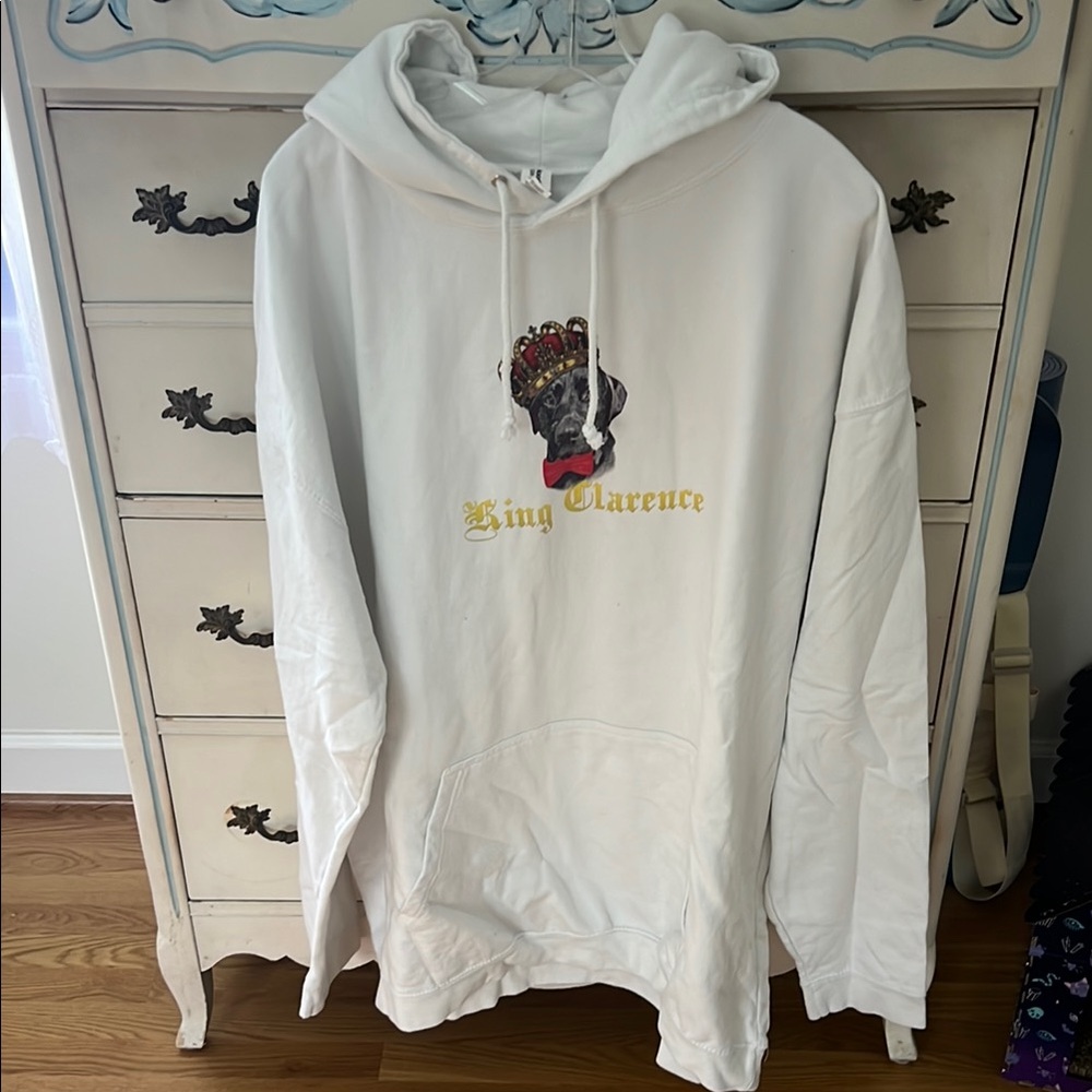 White Hoodie with Graphic Print